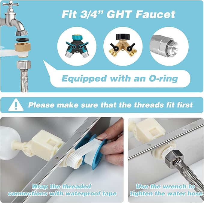 5 Gallon Automatic Dog Water Dispenser, Large Dog Water Bowl Dispenser for Outdoor, Stainless Steel Pet Bowl for Waterer Auto Fill Pet Waterer for Livestock Dogs Cats Chicken Fit 3/4'' GHT Faucet-PurrikoPets