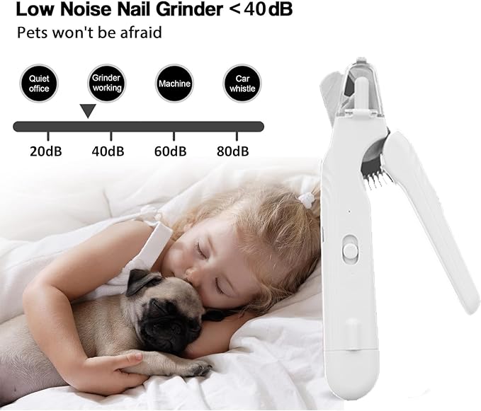 2 In 1 Pet Nail Clipper and Grinder, Professional Electric Rechargeable Pet Nail Fast Trimmer, Painless, Claw Care Grooming, Smoothing, Silent - Shockproof, For Small, Large Dogs & Cats, upgraded-PurrikoPets