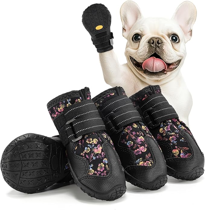 Dog Shoes for Medium Dogs, Large Dog Boots for Winter Snow, Hot Pavement, Dog Booties & Paw Protectors Size 3-PurrikoPets