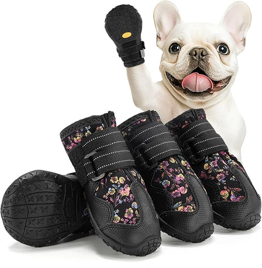 Dog Shoes for Medium Dogs, Large Dog Boots for Winter Snow, Hot Pavement, Dog Booties & Paw Protectors Size 3-PurrikoPets