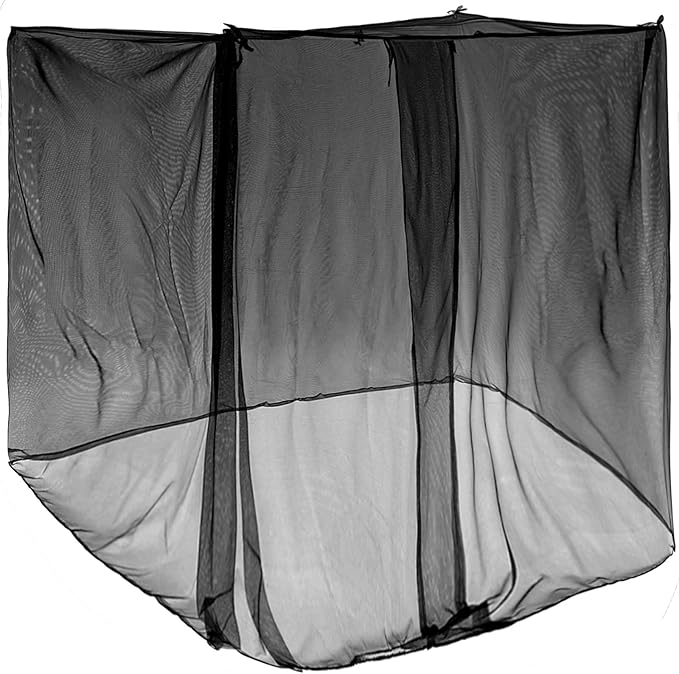 4 Corners Mosquito Net for Mosquiteros para Camas Bed Canopies Netting Bed Drapes Rectangular Mosquito Mesh for Camping Home Outdoor Travel(Black,L79 X W47 X H59 Inch,Opening)-PurrikoPets