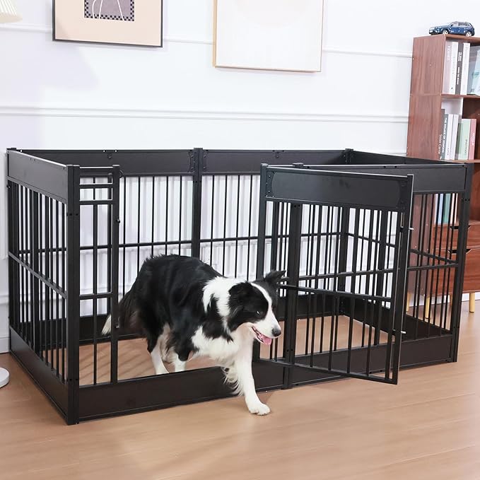 Dog Playpen, 35.4" Height Dog Pen Indoor, Heavy Duty, Safe and Sturdy, Furniture Style Puppy Pen-PurrikoPets