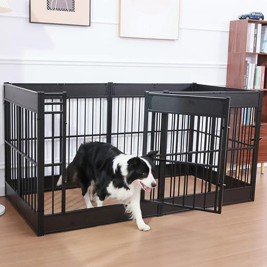 Dog Playpen, 35.4" Height Dog Pen Indoor, Heavy Duty, Safe and Sturdy, Furniture Style Puppy Pen-PurrikoPets