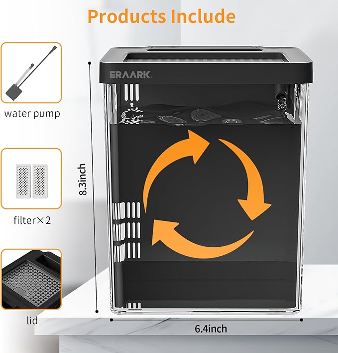 1.5 Gallon Betta Fish Tank Aquarium kit with Filter LED Light, Water Pump, Fish Tank Starter Kits, Fish Bowl-PurrikoPets