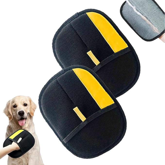 2pcs Pet Hair Removal Glove,Pet Hair Remover Glove for Cats & Dogs,Upgraded Animal Fur Removal Tool, Reusable Cats & Dogs Grooming Gloves for Hair Removal-PurrikoPets