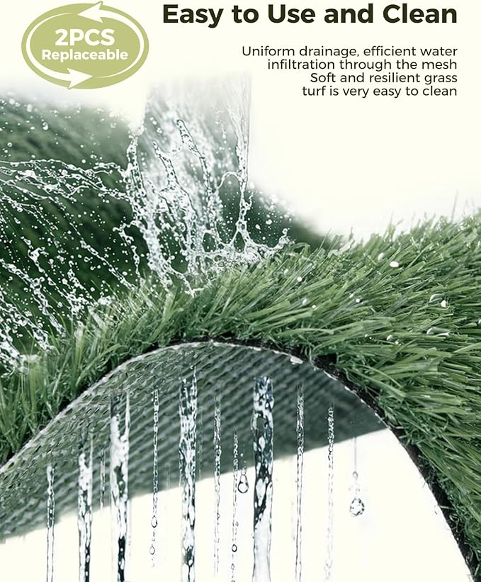 Dog Grass Pad with Tray, 30"x20" Medium Grass Pad for Dogs Potty with 2pcs Artificial Grass, Indoor Dog Litter Box for Balcony Apartment, Realistic, Washable, Less Odor-PurrikoPets