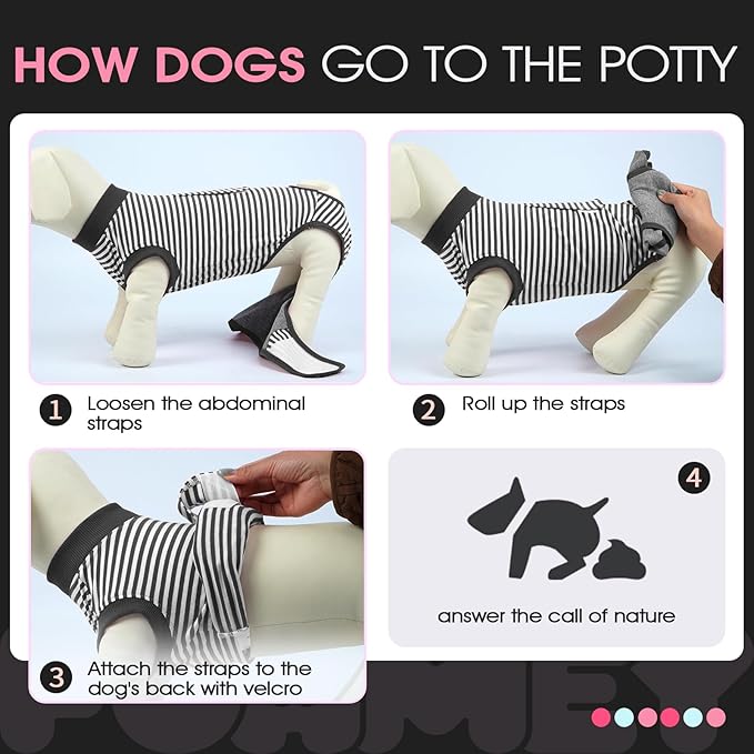 FUAMEY Dog Recovery Suit Male,Dogs Surgery Neuter Suits Puppy Spay Shirts for Female Protect Dog's Skin Anti Licking Abdominal Wounds Doggie Onesie Pet Bodysuit Alternative to Cone Gray Stripes L-PurrikoPets