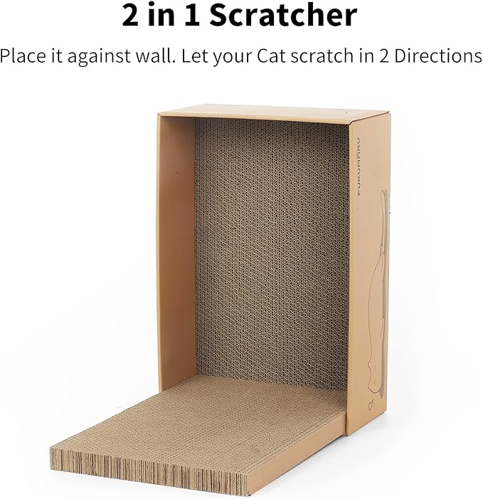 FUKUMARU 5 PCS Cat Scratching Boards, 11.4 Inch Width Ex-Large Cat Scratcher Box, Reversible Cardboard Scratchers for Indoor Cats, Cat Scratch Box for Large, Medium and Small Cats, Protect Furniture-PurrikoPets