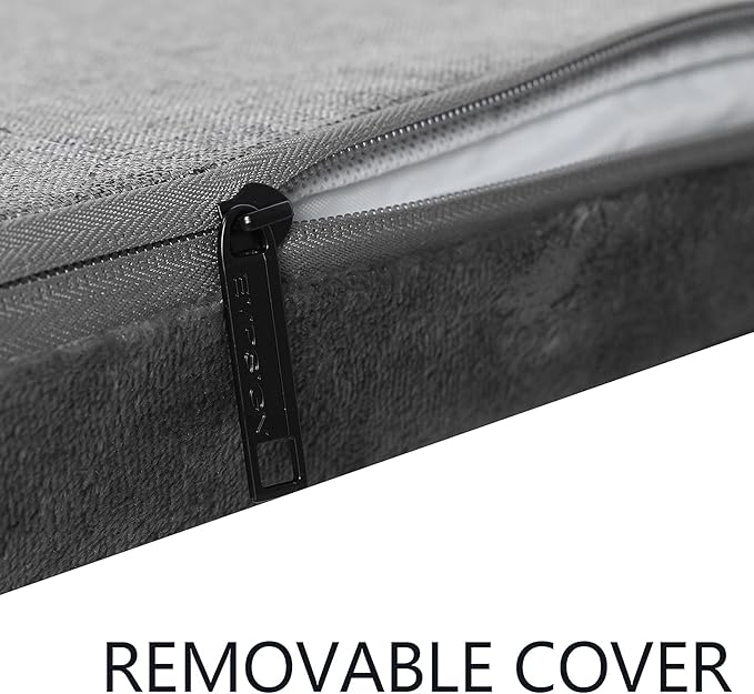 EMPSIGN Stylish Dog Bed Mat Dog Crate Pad Mattress Reversible (Cool & Warm), Water Proof Linings, Removable Machine Washable Cover, Firm Support Pet Crate Bed for Small to XX-Large Dogs, Grey-PurrikoPets