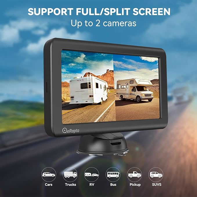 eRapta Wireless Backup Camera Magnetic: 5” Portable, 1-Min Install-Free Trailer Backup Camera with FHD1080P, Infrared Night Vision, 150° Wide-Angle View for Trailer/RV/Truck/Car/Tractor ACT501-PurrikoPets
