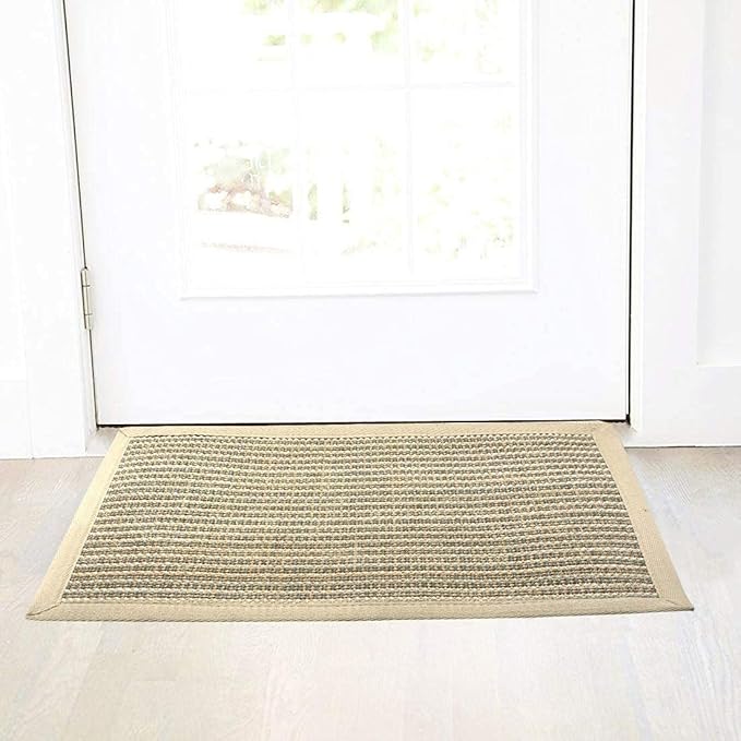 FUKUMARU Cat Scratcher Mat, 23.6 X 15.7 Inch Natural Sisal Cat Scratch Mats, Horizontal Cat Floor Scratching Pad Rug, Protect Carpets and Sofas (Cream - Thicken)-PurrikoPets