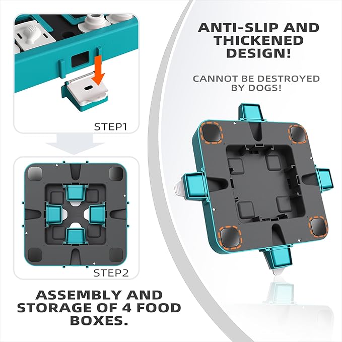 Dog Puzzle Toy Mental Stimulation - Level 3 in 1 Dogs Food Feeder Puzzle, Dog Treat Puzzle Feeder (Advanced-Mars Green Board)-PurrikoPets