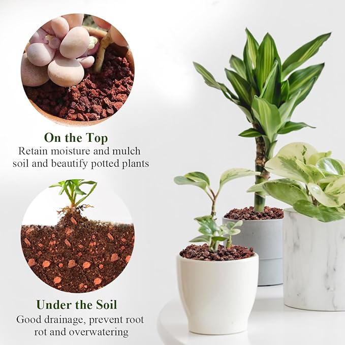 2 lbs Red Lava Rocks for Plants,1/4 Inch Crush Volcanic Rock Gravel Potting Mix for Succulent Cactus Bonsai Aquarium Fire Pits and Garden Landscaping-PurrikoPets