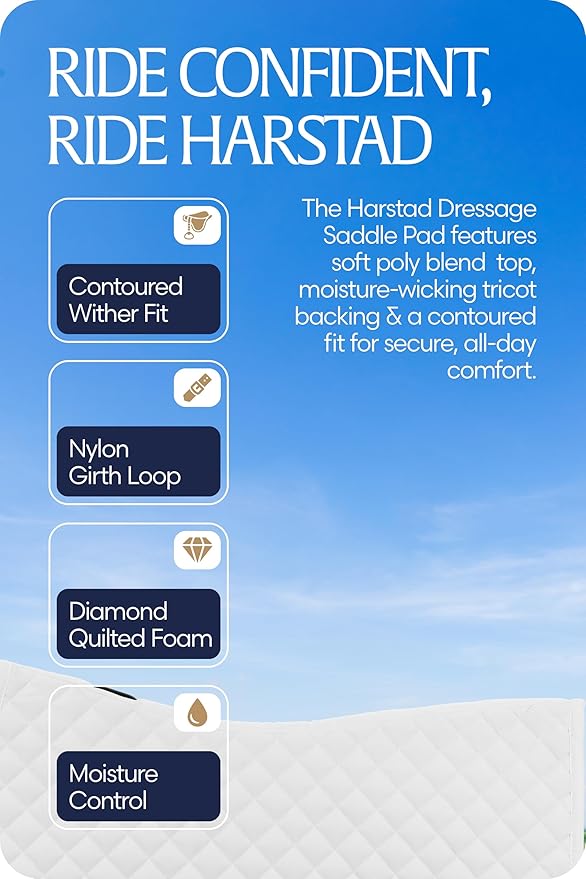 Equinavia Harstad Dressage Saddle Pad | Classic & Durable | Moisture-Wicking Tricot Backing-PurrikoPets