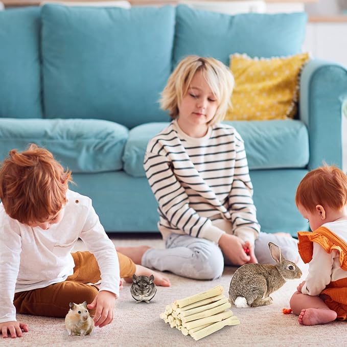 900g Sweet Bamboo Chew Sticks for Rabbits, Chinchilla Rabbit Toys Guinea Pig Chews Sticks, Natural Rabbit Bunny Molar Treats Snacks Toys for Chinchilla, Guinea Pig, Hamster Small Animals-PurrikoPets