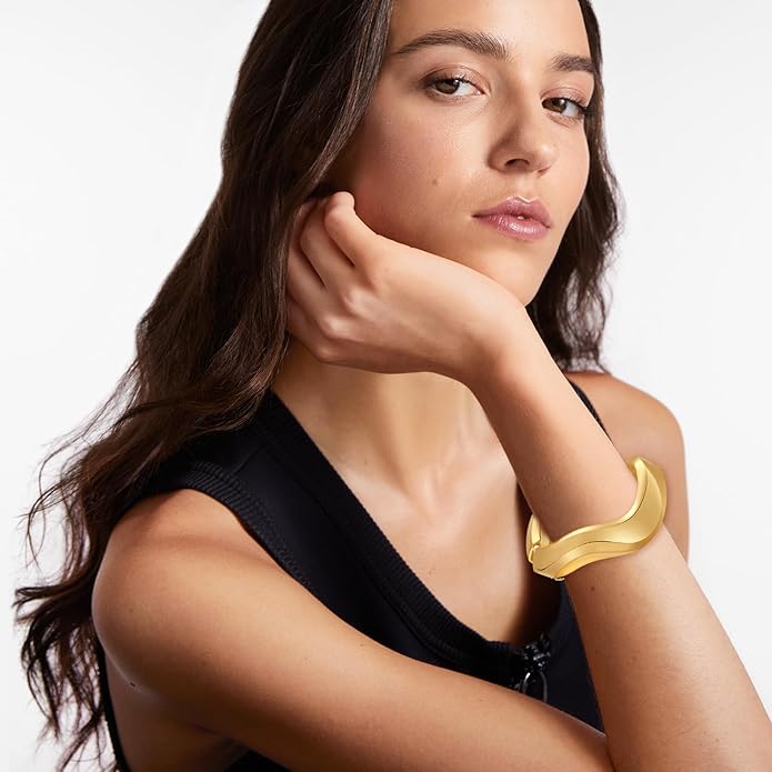 YMBYCM Chunky Bangle Bracelets for Women Trendy Wide Chunky Cuff Bracelets Wrap Bracelet