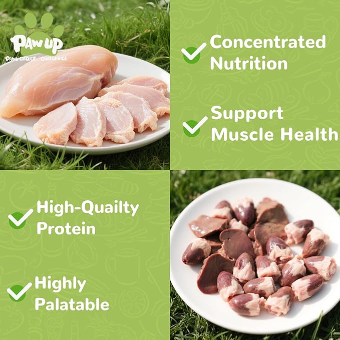 Freeze Dried Dog Treats,Chicken Breast&Organs Recipe Raw Dog Food Topper, High Protein Freeze-Dried Food for Cats, Rawhide Free, Gluten&Grain Free, 5.3oz-PurrikoPets