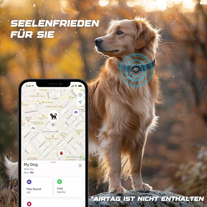 AirTag Dog Collar - Leather Dog Collar with Air Tag Holder | IPX8 Waterproof, Reflective, High - End, Adjustable Soft Padded | Dog GPS Tracker Collars Fit for Medium Large Dogs (Black, XL)-PurrikoPets