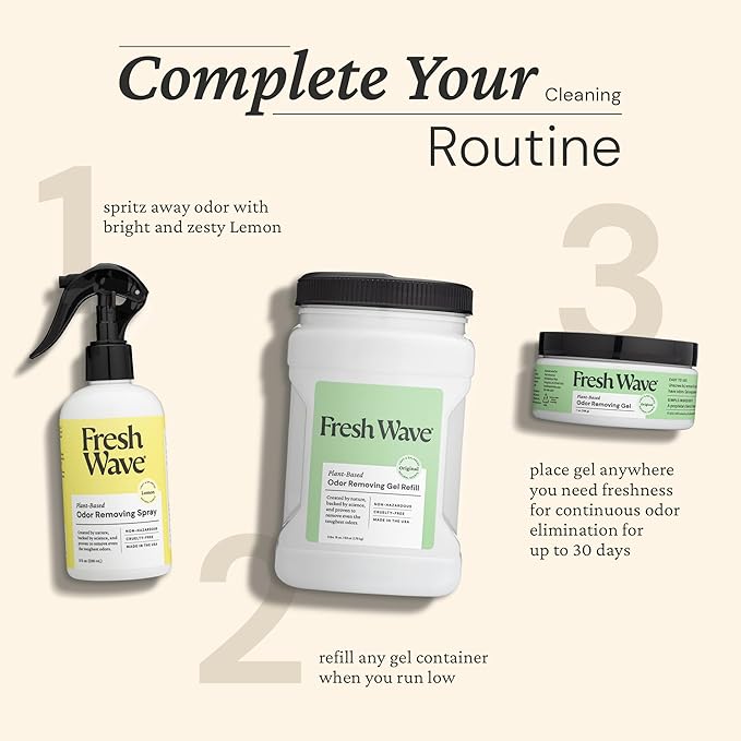 Fresh Wave Odor Removing Gel Refill, 63 oz., Pack of 2 - Safer Odor Absorbers for Home, Natural Plant-Based Odor Eliminator, Every 15 oz. lasts 30-60 Days, For Cooking, Trash & Pets-PurrikoPets