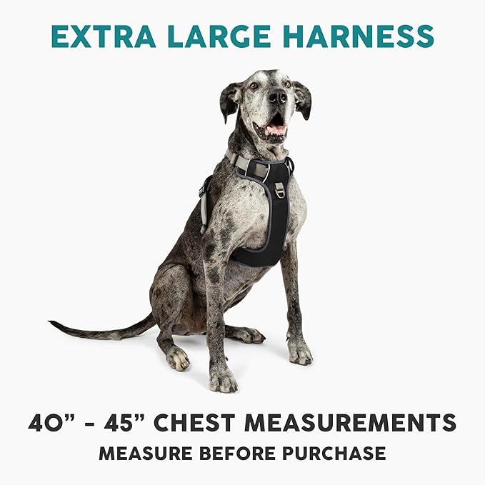 Embark Adventure Dog Harness, Reflective Trim XL Harness for Extra Large Dogs No Pull - Military Grade Nylon, 2 Leash Clips & Gel Lined Handle. Soft & Padded Puppy Dog for Any Breed-PurrikoPets
