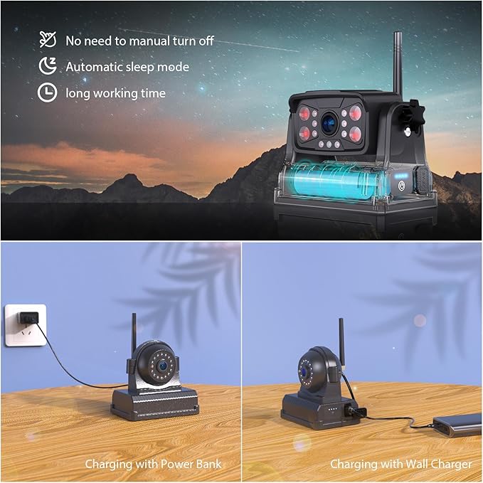 3 Magnetic Wireless Backup Camera with HD 1080P 10" DVR Monitor, 1-Rear View 2-Side View Cameras Wireless System for RV Trailer Trucks, Built-in 9600mAh Battery,Night Vision,Recording- ZEROXCLUB BC103-PurrikoPets