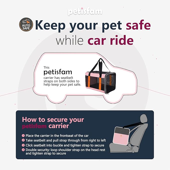 Easy Top Load Large Cat Carrier for Large and Medium Cats, Small Dogs. Easy to get cat in, Carry, Storage, Clean and Escape Proof, Pink-PurrikoPets