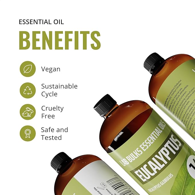 Eucalyptus Essential Oil 16 oz (473 ml) for Diffusers, Home Care, Candles, Aromatherapy, Candle Making-PurrikoPets