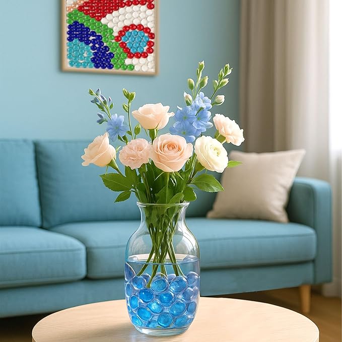 FUTUREPLUSX 1LB Light Blue Flat Glass Marbles, Glass Pebbles Vase Fillers for Centerpieces, Fish Tank for Aquarium Gravel Decor Table Scatter Art Craft-PurrikoPets