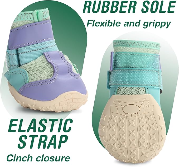 Dog Shoes for Large Dogs, Anti-Slip Dog Boots for Winter Snow, Hot Pavement, Dog Booties & Paw Protectors Blue Size 6-PurrikoPets