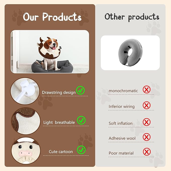 Adjustable Cat Collar Soft to Stop Licking After Surgery for Kitten, Alternative to Cone of Shame, Donut Cone for Cats, Pet Elizabethan Collar (Cow, Medium)-PurrikoPets