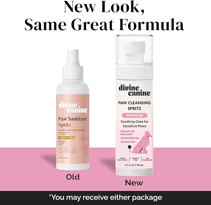 Dog Paw Cleaner - 5.1 Fl Oz of Alcohol Free Paw Cleansing Spray - Made with Rosewater, Aloe, Copaiba Oil, and Lemongrass Oil to Nourish and Clean Paws - Made in The USA-PurrikoPets