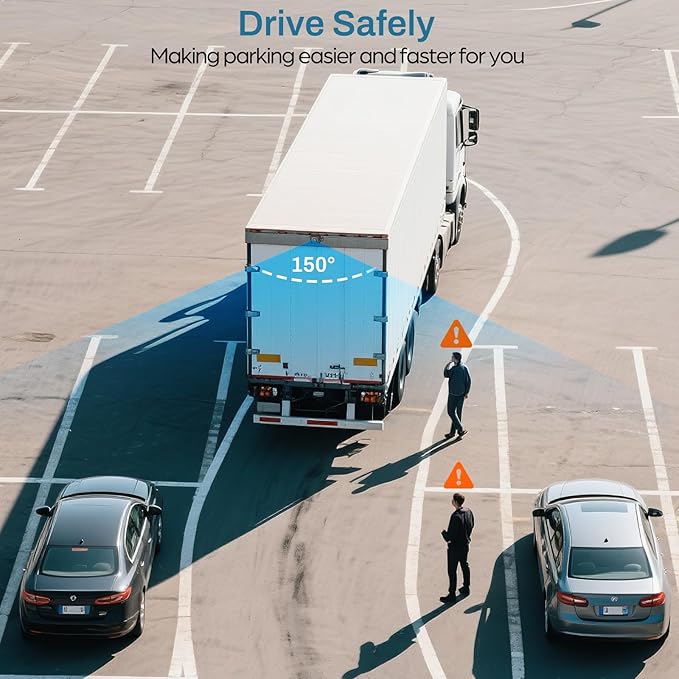 1080P Backup Camera for Truck, 7" IPS Touchscreen Monitor Front and Rear View Dual Cameras, IP69 Waterproof, IR Night Vision for Truck, Trailer, Camper, Included 32GB Card-PurrikoPets