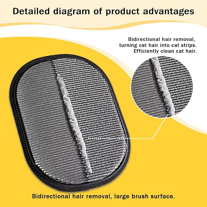 3 Pcs Pet Hair Removal Glove for Cats,Newly Upgraded Reusable Electrostatic Pet Hair Gloves, magic brush pet hair remover Tool for Clothing, Couch, Carpet, Car Seat-PurrikoPets