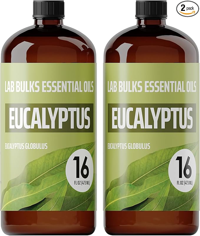 Eucalyptus Essential Oil (2 Pack) for Diffusers, Home Care, Candles, Aromatherapy, 16 oz Bulk Bottle, Eucalyptus Oil Spray-PurrikoPets