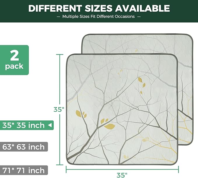 FXW Washable Pee Pads for Dogs, Puppy Pads with Super Absorbent, Specifically Designed for Potty Training, 35" Square, Branch, 2 Packs-PurrikoPets