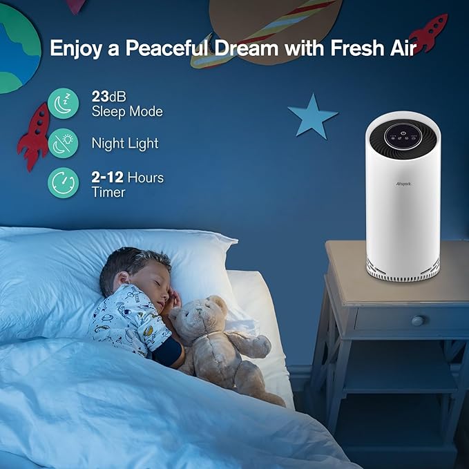 Air Purifiers for Home Large Room Up to 1375 ft², 4-in-1 True HEPA Air Purifier for Pets Hair Dander Pollen Smoke Cooking Pet Smell. CADR 187 m³/h, Air Cleaner for Bedroom Nursery Living Room-PurrikoPets