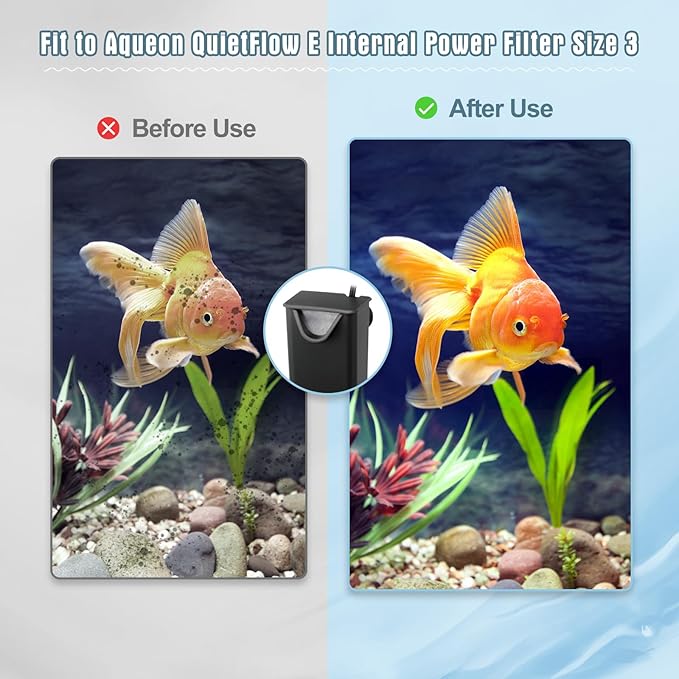 Erreloda 6 Packs Extra Small Filter Cartridges Replacement Compatible with Aqueon QuietFlow E Internal Power Filter Size 3-PurrikoPets