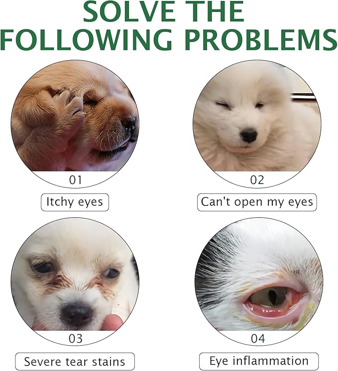 Dog Eye Drops, Eye Cleaner for Dogs & Cats Supports Eyes Infection Relief, Redness & Allergy Eyes Relief, Remove Tear Stain & Eye Debris - Pet Eye Gentle Care Supplement Cats Drops for Eyes - 2 fl oz…-PurrikoPets