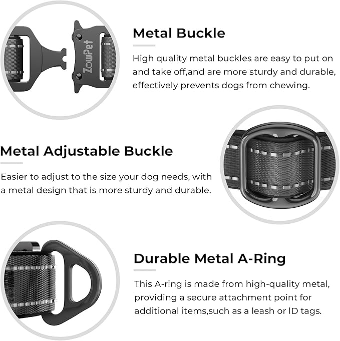 2025 Upgrade Airtag Dog Collar, Reflective Dog Collar with Airtag Holder, IP68 Waterproof| Metal Buckle| Ultra-Durable| Comfortable Padded, GPS Dog Collars for Medium Large Dogs (Black,XL)-PurrikoPets