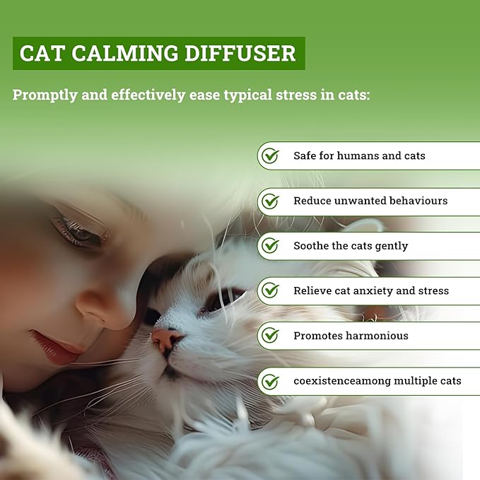 2 Diffusers& 6 Refills +2pcs Calming Collar Cat Calming Diffuser, Plug in Diffuser Cat Pheromone Calming Diffuser Starter Kit Helps Ruduce Anxious, Anti-Stress & Comforts Cats-PurrikoPets