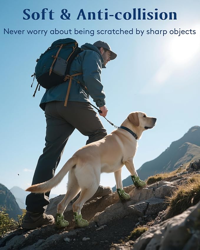 Dog Shoes for Hot Pavement, Breathable Dog Boots Paw Protectors with Adjustable Straps & Non-Slip Sole, Easy On & Off, Waterproof, Easy-Cleaning (Pink, M)-PurrikoPets