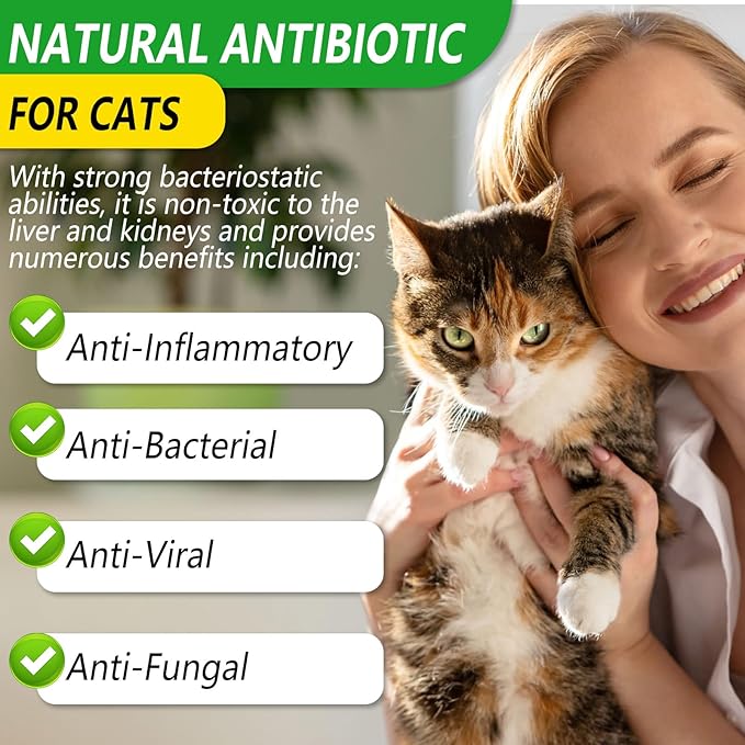 2PACK Antibiotics for Cats, Cats Antibiotics for Injections, Natural antibiotic for Cat Immune & Allergy Relief, Cough Relief, Yeast Injection, UTI Treatments, Cat Antibiotic Supplement Drops, 2*60ML-PurrikoPets
