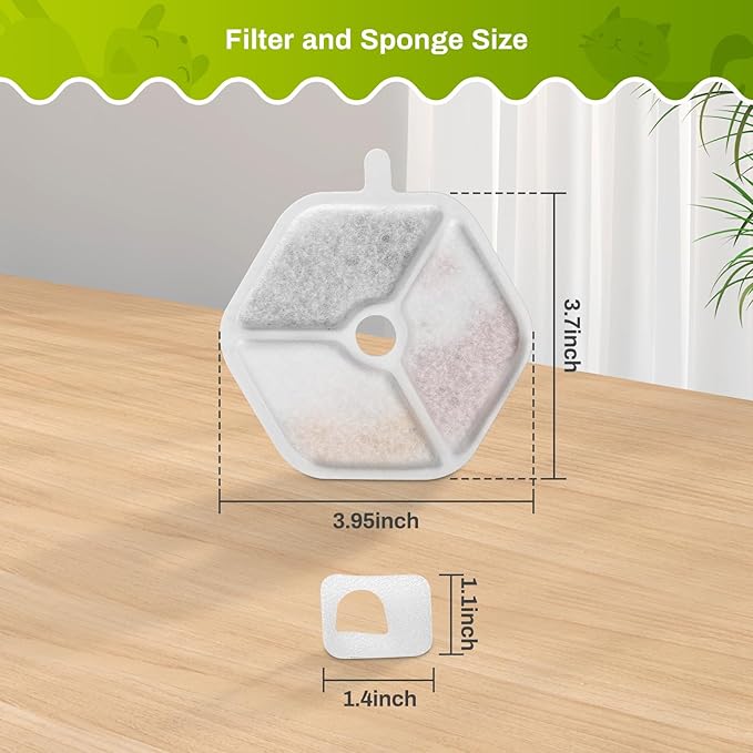 18 Packs Replacement Filters and Sponges for 152oz/4.5L Wireless Cat Water Fountain, ZEKIRY Cat Water Fountain Filters, 5-Layer Filtration System Pet Fountain Filters-PurrikoPets