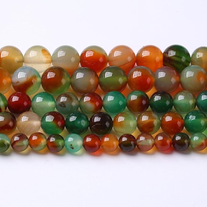 8mm 45pcs Natural Peacock Agates Beads for Jewelry Making Semi Precious Loose Gemstones Beads DIY Bracelet Necklace 15" 1 Strand