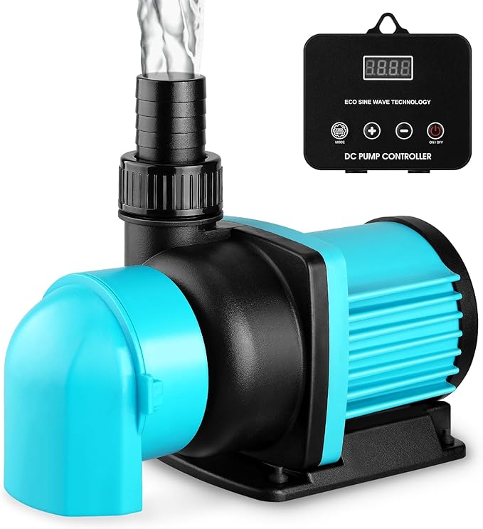 3450GPH Aquarium Return pump with LCD display controller, DC 24V 95W aquarium pump for saltwater freshwater aquarium,fish tank,sump,20 speeds ECO Quiet Submersible and inline pump-PurrikoPets