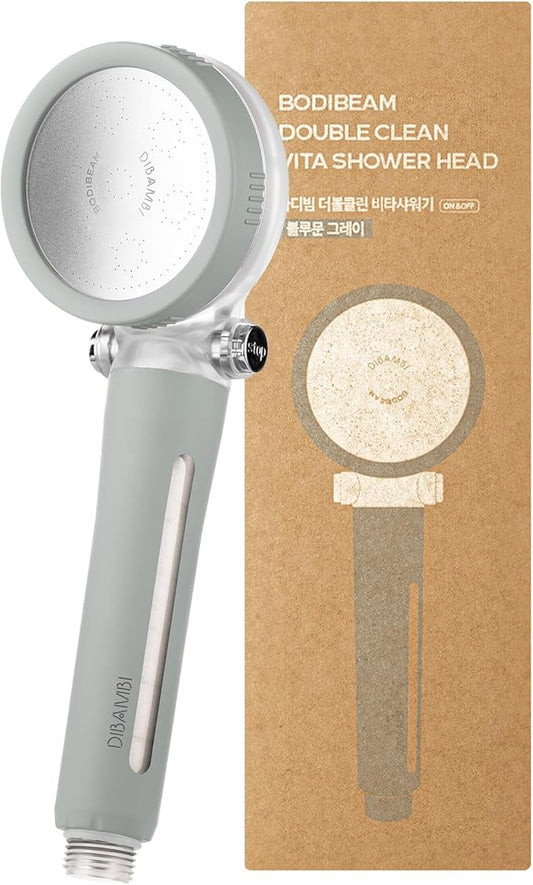 Filtered Handheld Shower Head with Vitamin C & Sediment Filter, High Pressure Water Flow, Water Saving, Reduces Chlorine for Dry Skin & Hair, On/Off Switch, Made in Korea - Bluemoon Gray-PurrikoPets