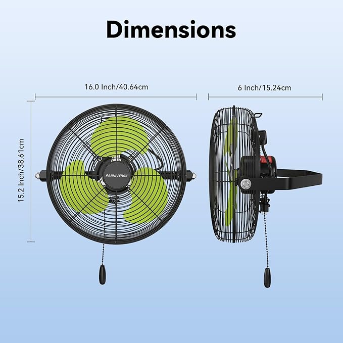 12 Inch Wall Fan Pro Series - Indoor High Velocity Wall Mount Fan for Commercial, Residential, Warehouse, Covered Patio, Shop, Garage, Barn, Gazebo 3 Speed 2800 CFM UL Safety Listed-PurrikoPets