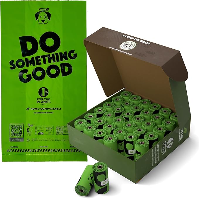 Doggy Do Good Poop Bags for Dogs (360Ct), Easy Open Dog Poop Bags Rolls, Certified Home Compostable-PurrikoPets