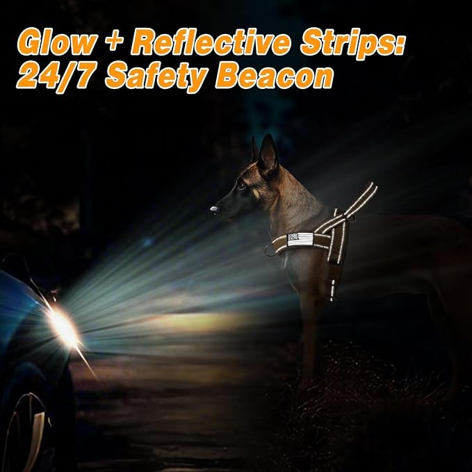 Forestpaw No Pull Dog Harness - Soft Flannel Padded Tactical Dog Vest Harness with Quick Release Buckle, Adjustable Reflective Pet Harness for Medium Dogs Walking Training,Brown M-PurrikoPets