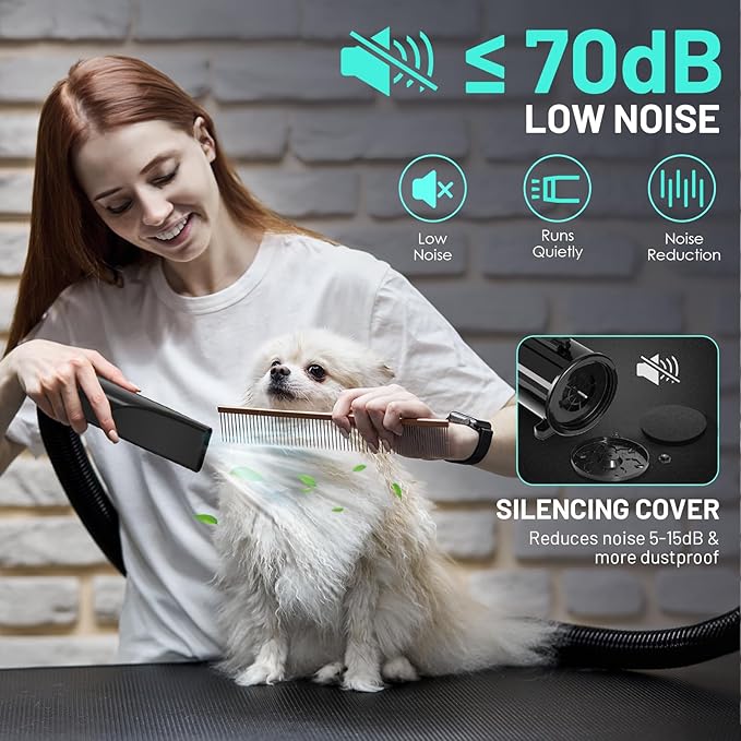 Dog Dryer High Velocity Dog Hair Dryer with 4 Nozzles 5.2HP/3800W (Professional Super Cyclone), Stepless Adjustable Speed Temperature Dogs Grooming Blow Dryer with Heater for Pets Hair Dryer, Black-PurrikoPets